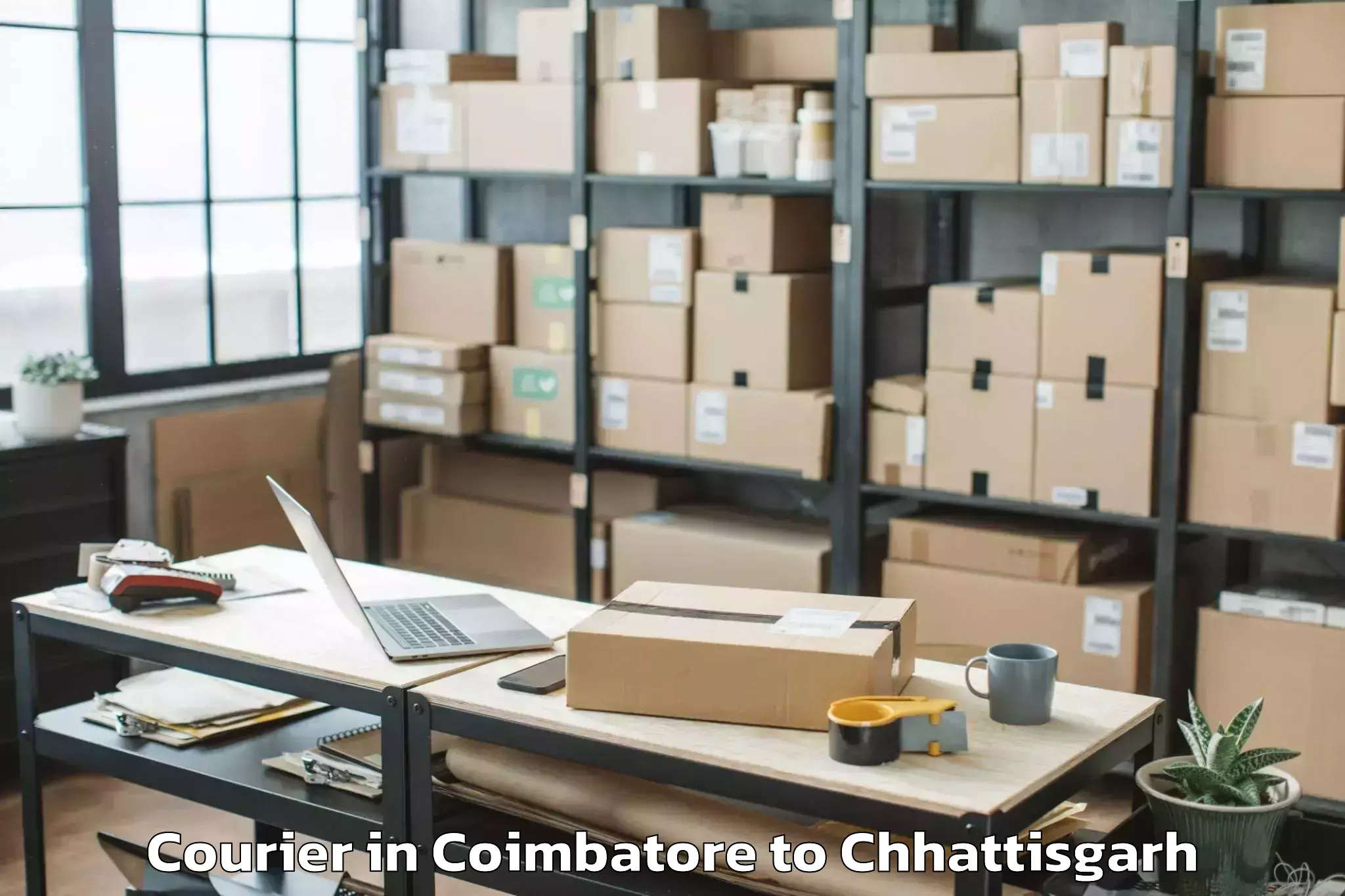 Reliable Coimbatore to Bhairamgarh Courier